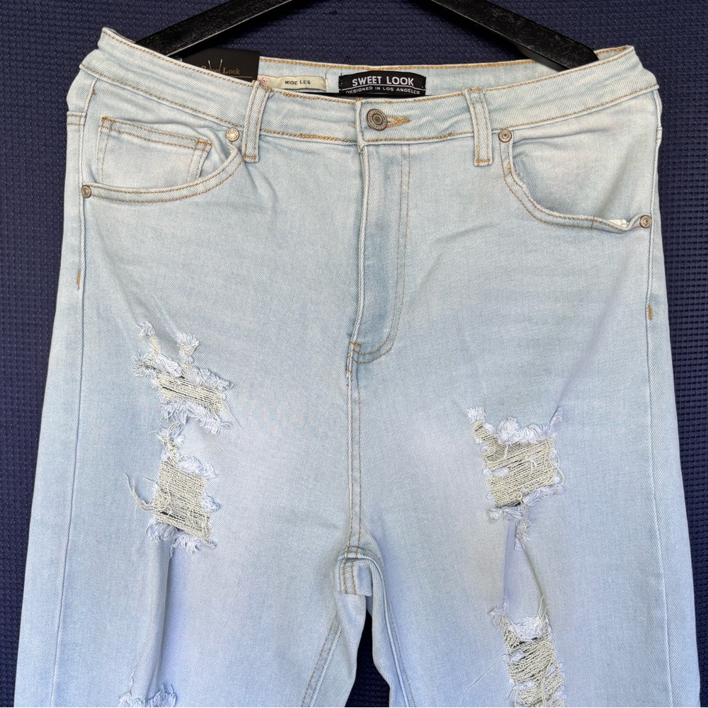 Light Blue Distressed Women Jeans